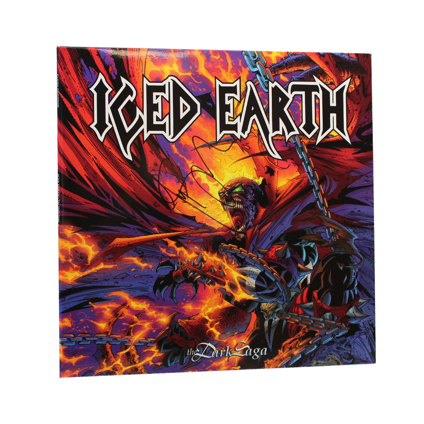 ICED EARTH The Dark Saga Vinyl LP - Sea Green Marble (Signed)