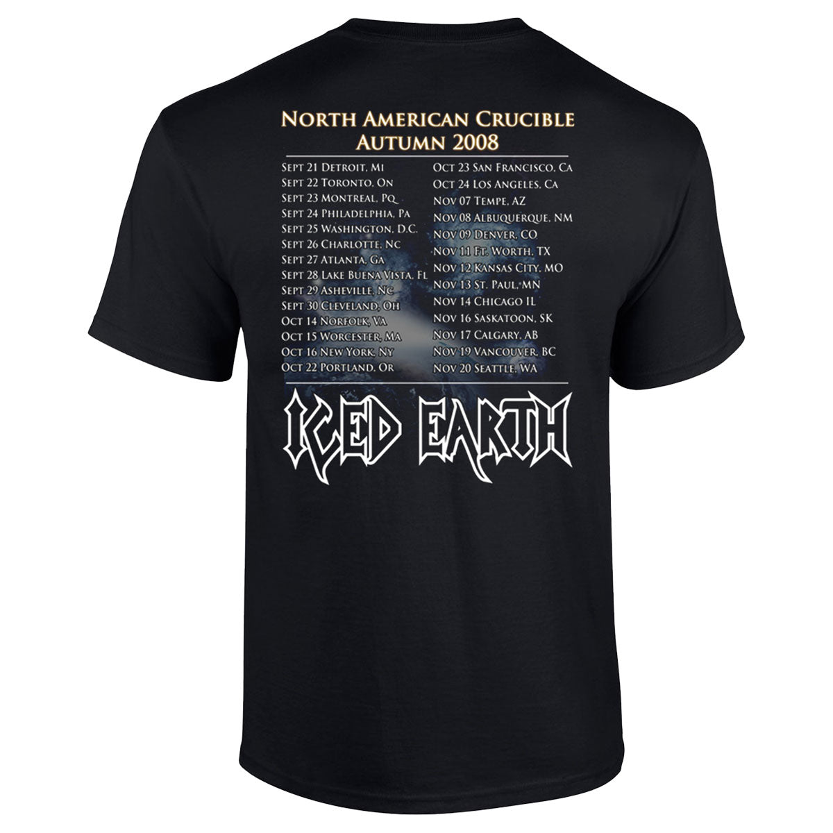 ICED EARTH North American Tour 08 T-Shirt